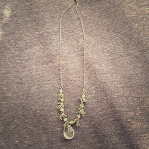 Silver green necklace